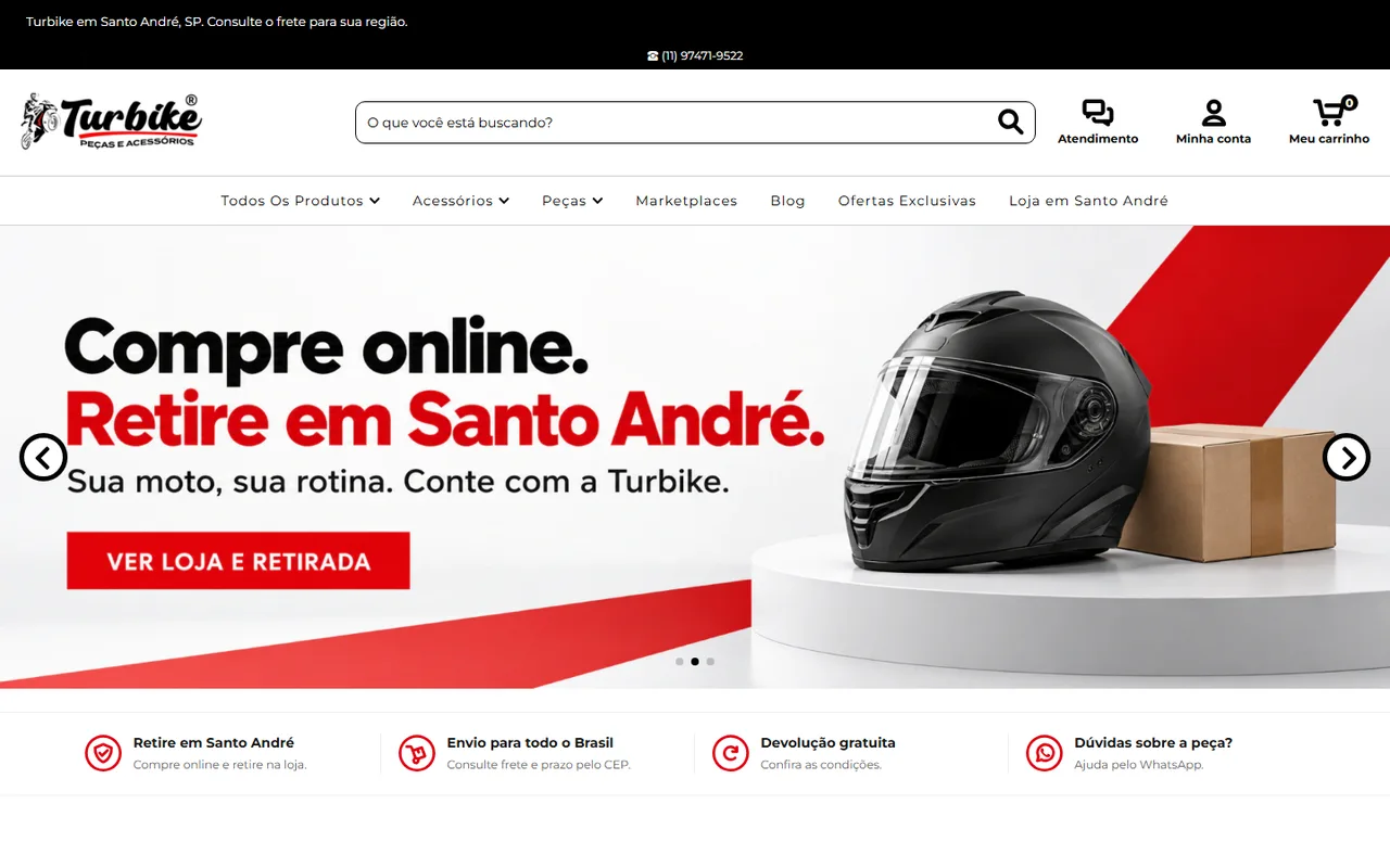 Tela inicial do Turbike no computador